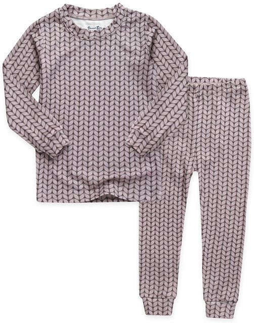 Cozy Knit Grey Long Sleeve Pajama