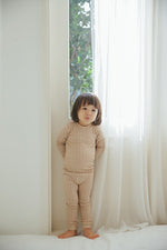 Cozy Knit Beige Long Sleeve Pajama