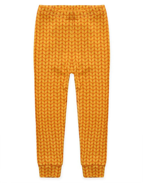 Cozy Knit Mustard Long Sleeve Pajama