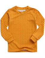 Cozy Knit Mustard Long Sleeve Pajama