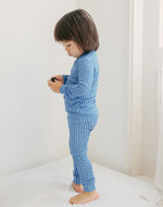 Cozy Knit Blue Long Sleeve Pajama