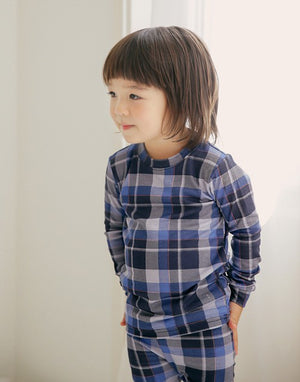 Tartan Check Navy Long Sleeve Pajama