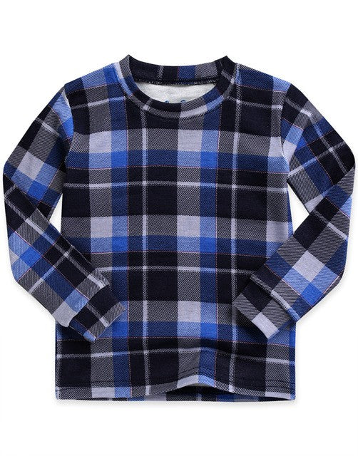 Tartan Check Navy Long Sleeve Pajama