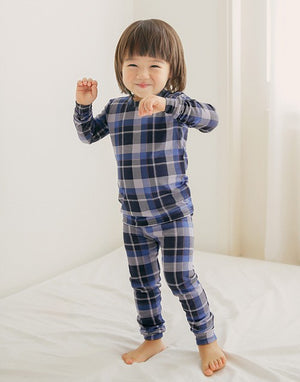 Tartan Check Navy Long Sleeve Pajama