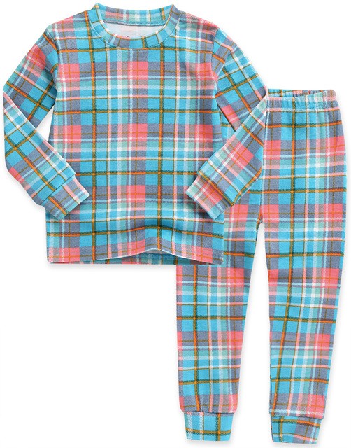 Tartan Check Mint Long Sleeve Pajama