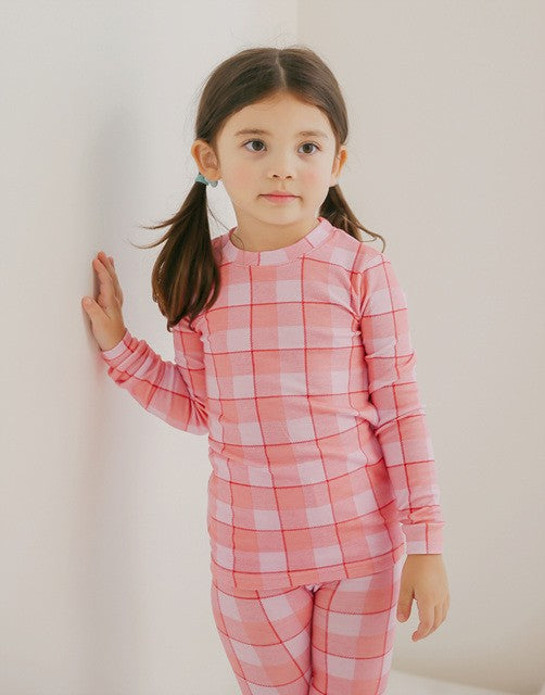 Window Check Pink Long Sleeve Pajama