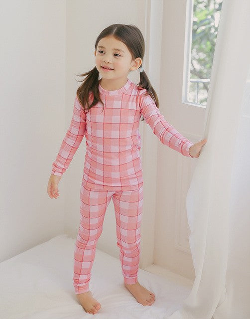 Window Check Pink Long Sleeve Pajama