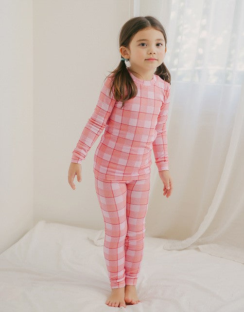 Window Check Pink Long Sleeve Pajama