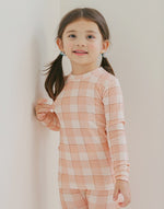 Window Check Peach Long Sleeve Pajama