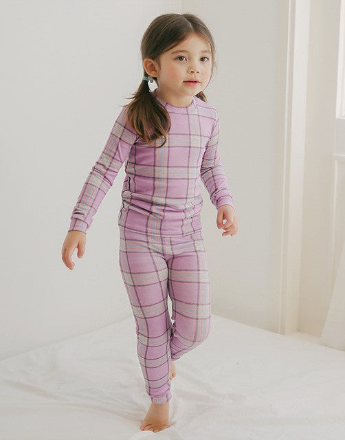 Tartan Check Purple Long Sleeve Pajama