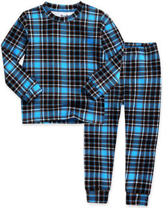 Tartan Check Blue Long Sleeve Pajama