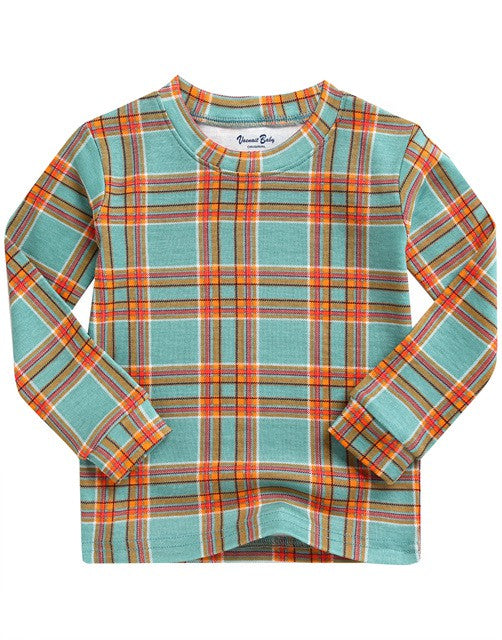 Tartan Check Dark Mint Long Sleeve Pajama