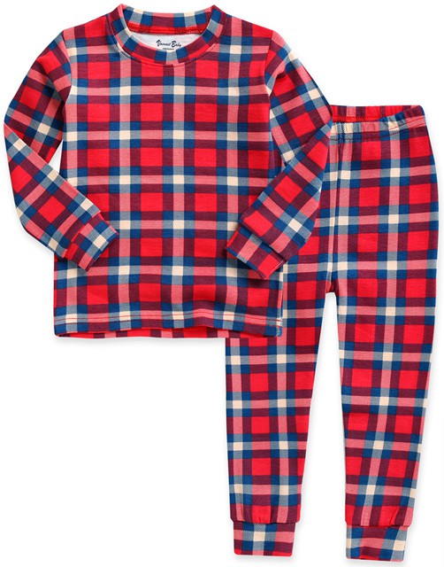 Tartan Check Red Long Sleeve Pajama