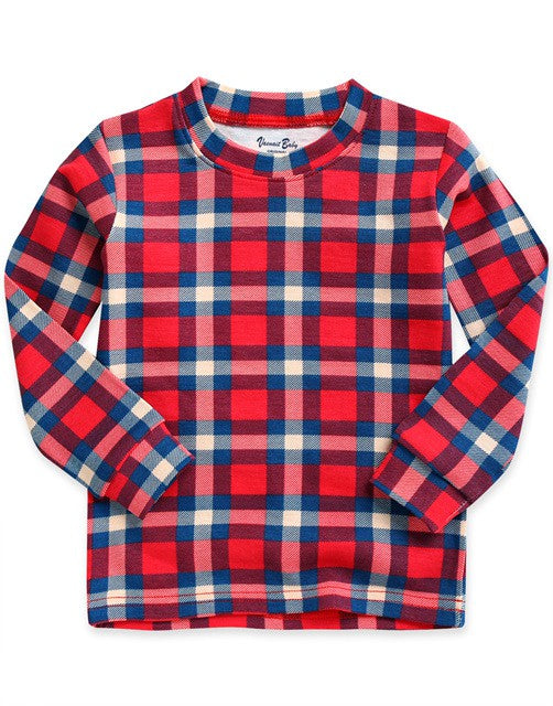 Tartan Check Red Long Sleeve Pajama