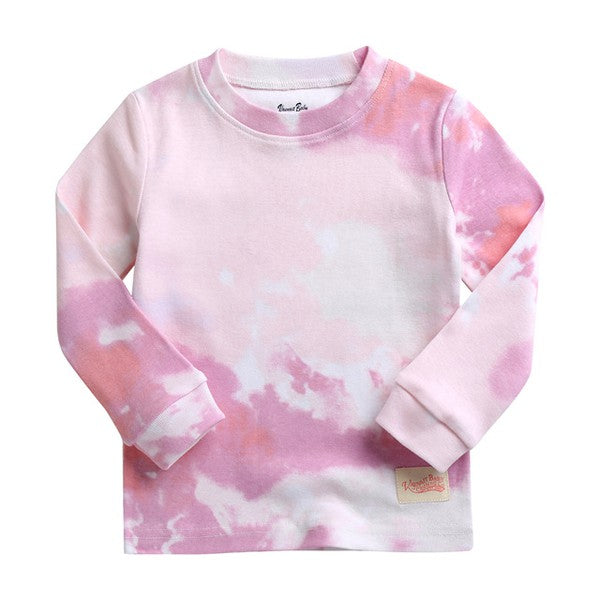 Tie Dye Milk Purple Pink Long Sleeve Pajama