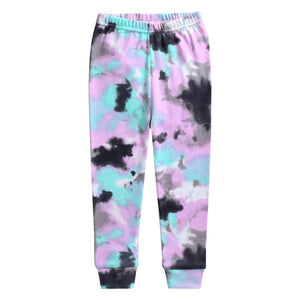 Tie Dye Lavender Black Long Sleeve Pajama