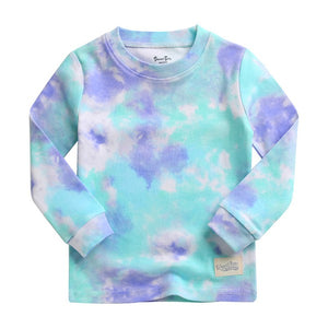 Tie Dye Blue Mint Sky Long Sleeve Pajama