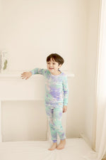 Tie Dye Blue Mint Sky Long Sleeve Pajama