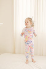 Tie Dye Blue Pink Yellow Long Sleeve Pajama