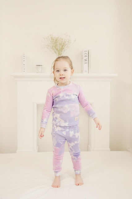 Tie Dye Blue Purple Long Sleeve Pajama