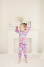 Tie Dye Mint Pink Purple Long Sleeve Pajama