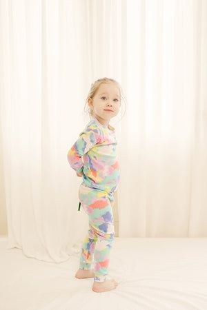 Tie Dye Rainbow Mint Long Sleeve Pajama