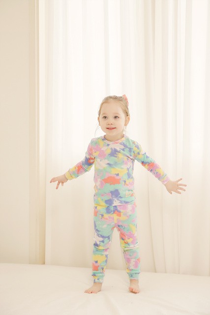 Tie Dye Rainbow Mint Long Sleeve Pajama