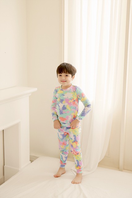 Tie Dye Rainbow Mint Long Sleeve Pajama