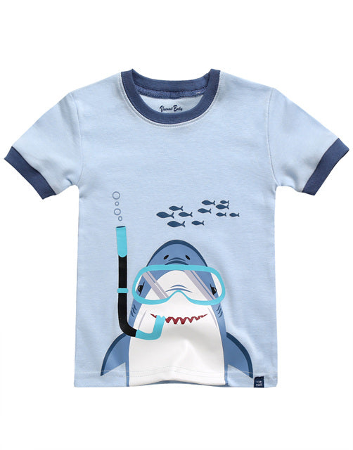 Scuba Shark Short Sleeve Pajamas