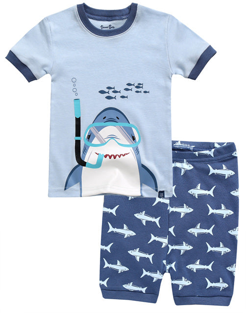 Scuba Shark Short Sleeve Pajamas