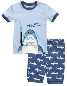 Scuba Shark Short Sleeve Pajamas