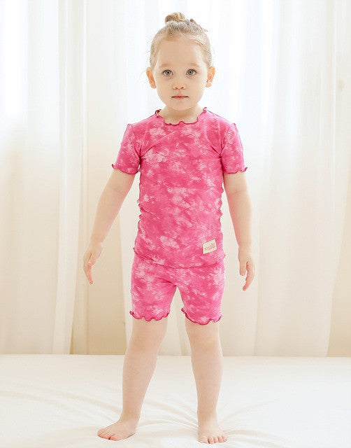 Tie Dye Plum Bamboo Short Sleeve Pajamas