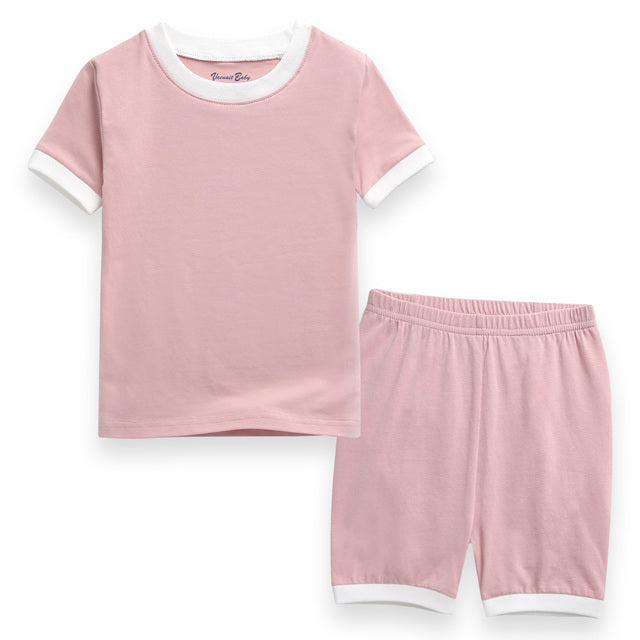 Pink Macaron Short Sleeve Pajamas