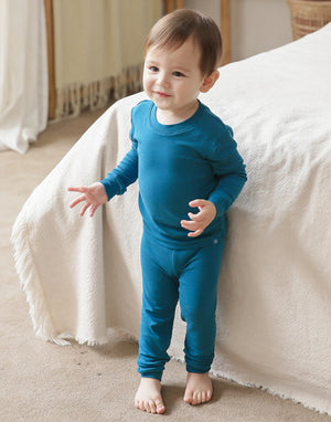 Peacock Blue Modal Long Sleeve Pajama