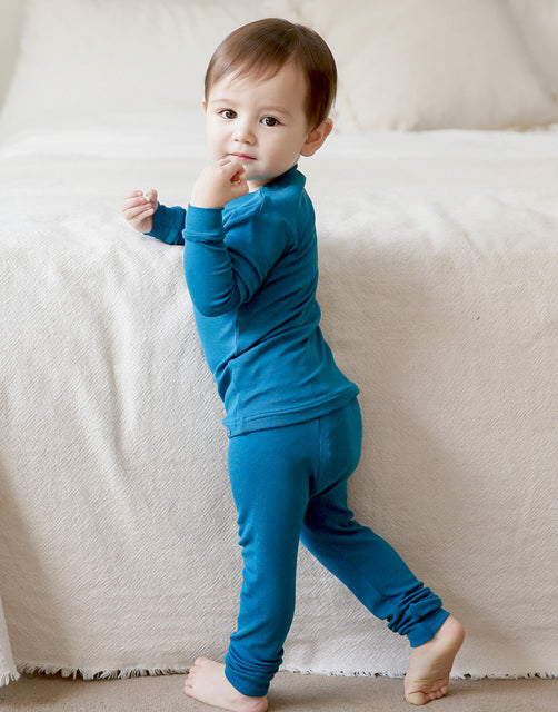 Peacock Blue Modal Long Sleeve Pajama