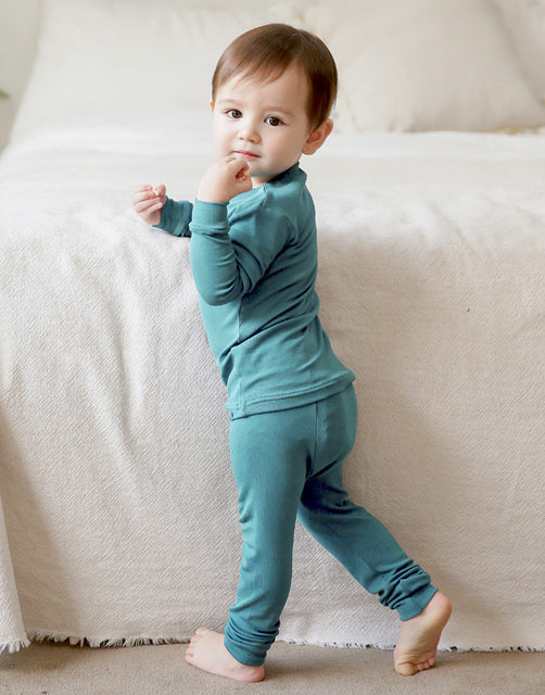 Blue Green Modal Long Sleeve Pajama