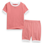 Rose Pink Macaron Short Sleeve Pajamas