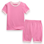 Hot Pink Macaron Short Sleeve Pajamas