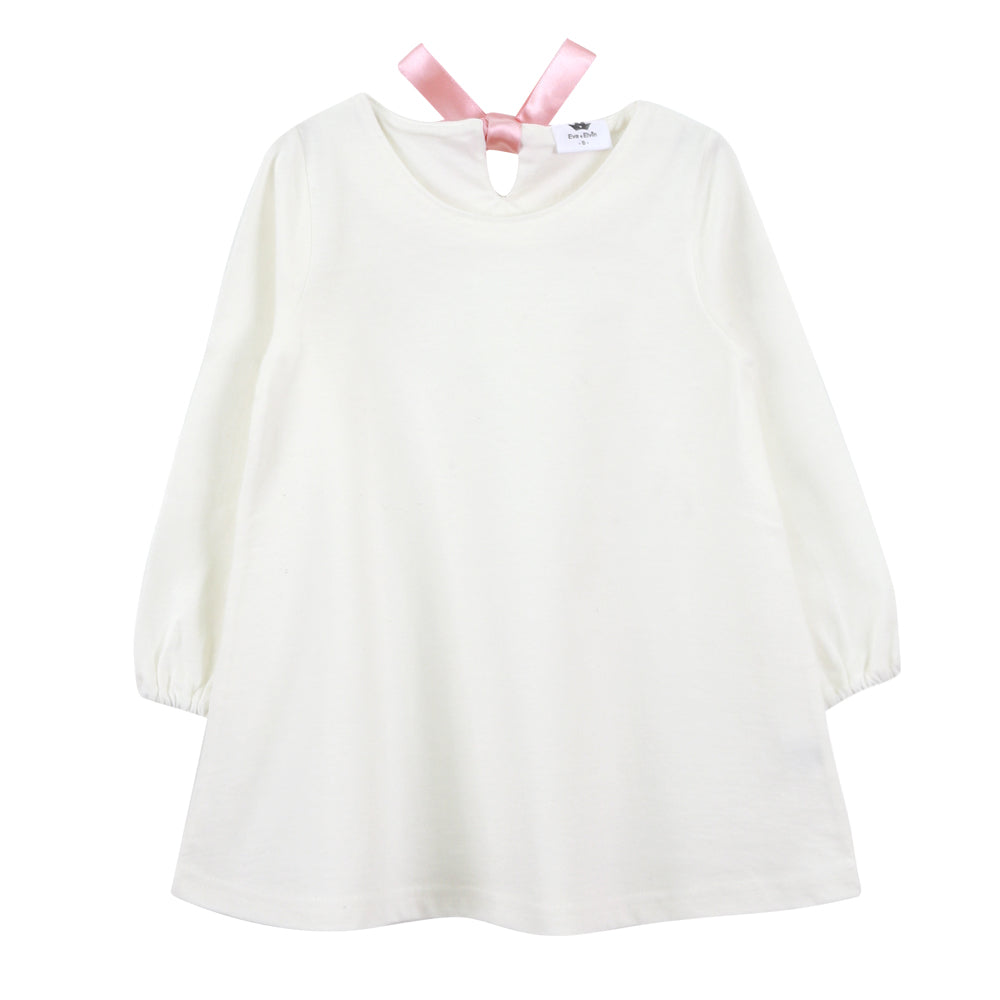 Girls Ivory Shift Tshirt Dress - Go PJ Party