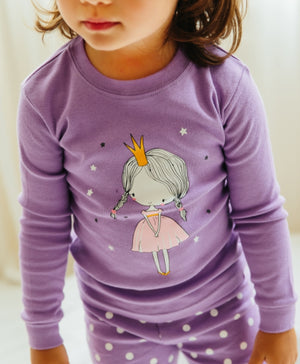 Princess Purple Long Sleeve Pajama - Go PJ Party