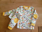 Zoo Animal Long Sleeve Pajama (Yellow/Blue)