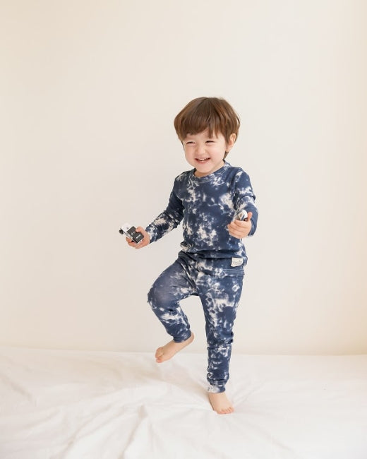 Tie Dye Navy Long Sleeve Pajama