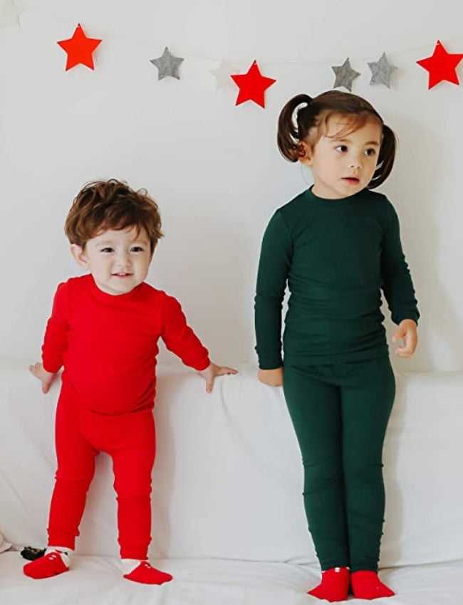 Rib Knit Green Long Sleeve Pajama