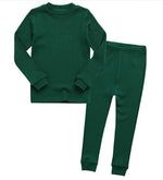 Rib Knit Green Long Sleeve Pajama