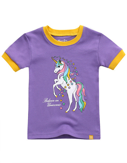 Purple Unicorn Short Sleeve Pajamas