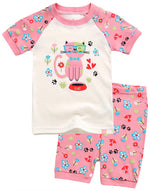 Flower Cat Short Sleeve Pajamas