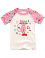 Flower Cat Short Sleeve Pajamas