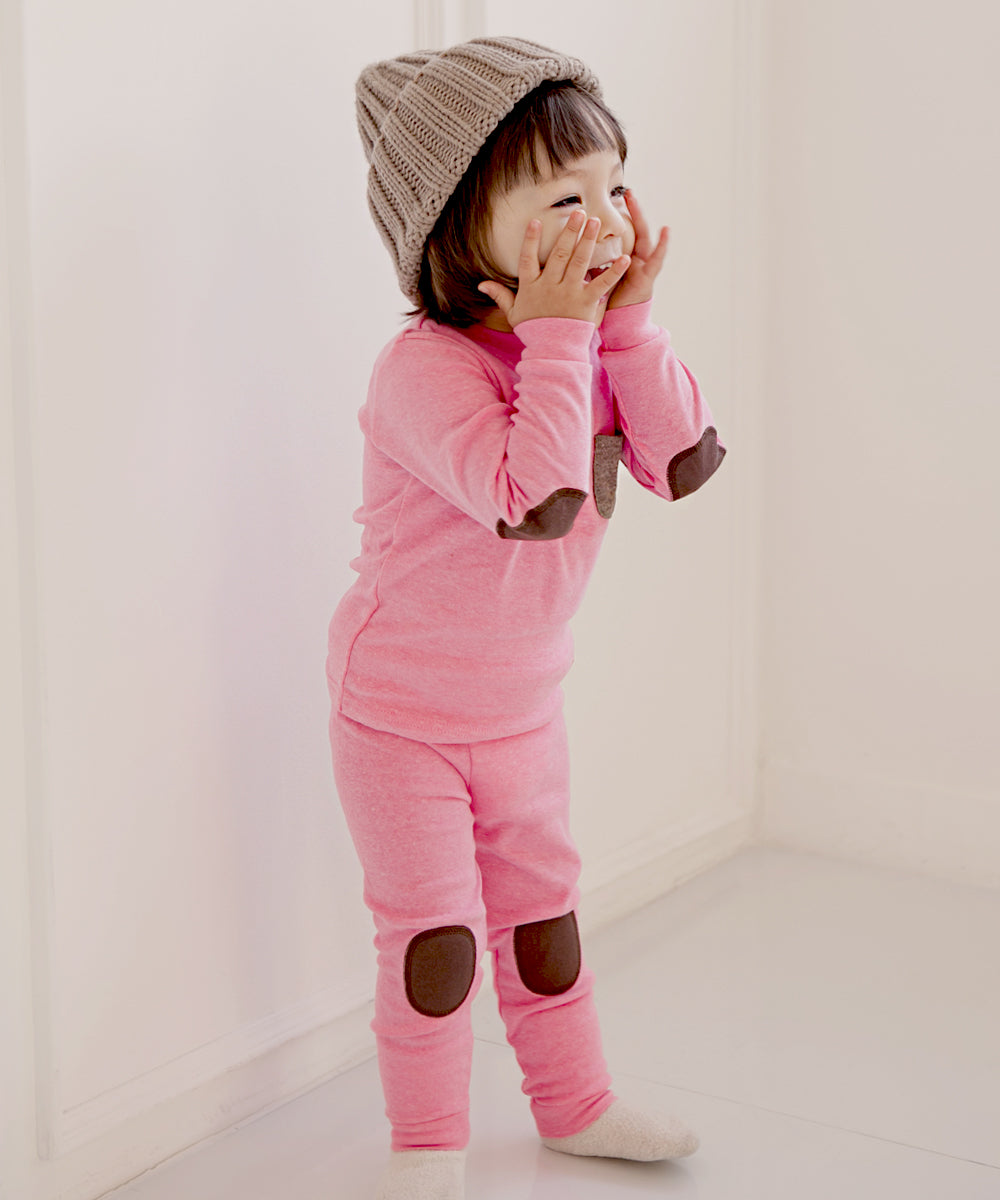 Pocket Pink Patch Long Sleeve Pajamas