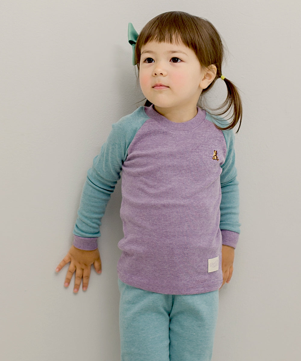 Raglan Purple Long Sleeve Pajamas