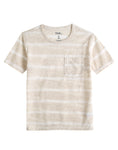 Cream Stripe Short Sleeve Round Neck Tshirt - Go PJ Party